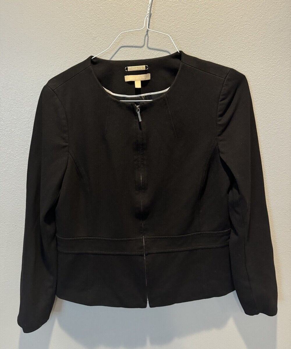 Talbots Gold Label Black Full Zip Jacket Knit In Italy Size 10 Women’s